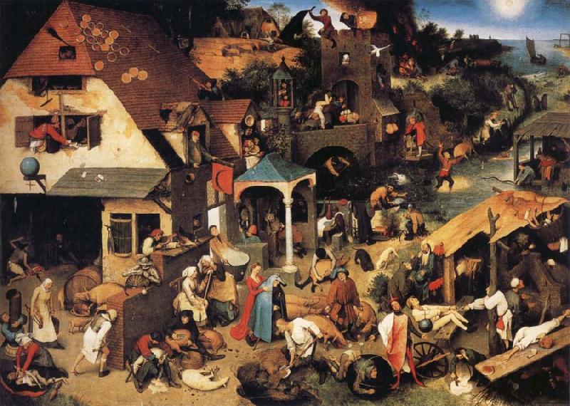 BRUEGHEL, Pieter the Younger Netherlandish Proverbs China oil painting art